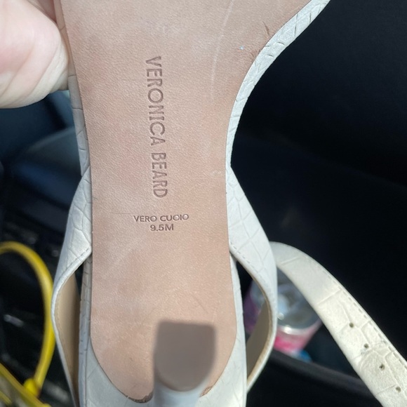 Veronica Beard Cream Ankle Strap Heels 9.5 - Picture 8 of 12